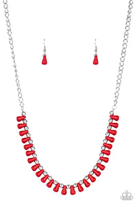 Extinct Species - Red Stone Necklace Paparazzi