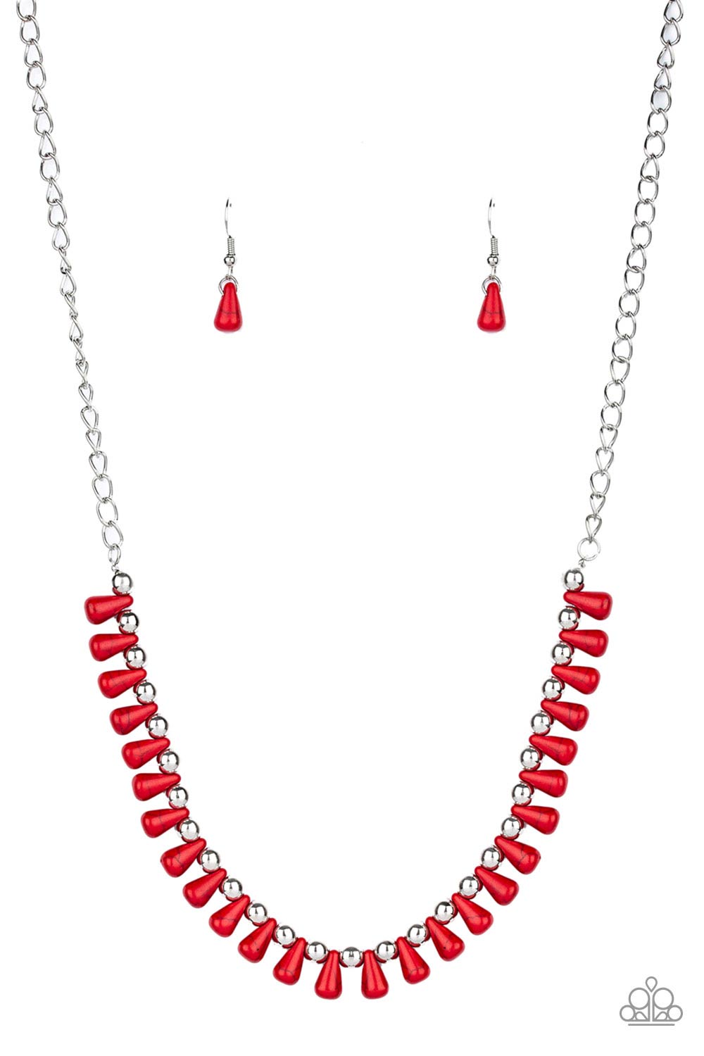 Extinct Species - Red Stone Necklace Paparazzi