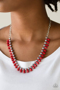 Extinct Species - Red Stone Necklace Paparazzi