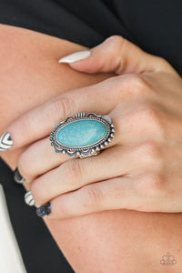 Open Range - Blue Stone Ring Paparazzi