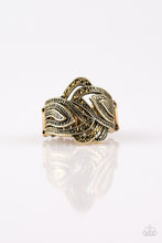 Load image into Gallery viewer, Fire and Ice - Brass Rhinestone Ring Paparazzi
