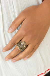 Fire and Ice - Brass Rhinestone Ring Paparazzi