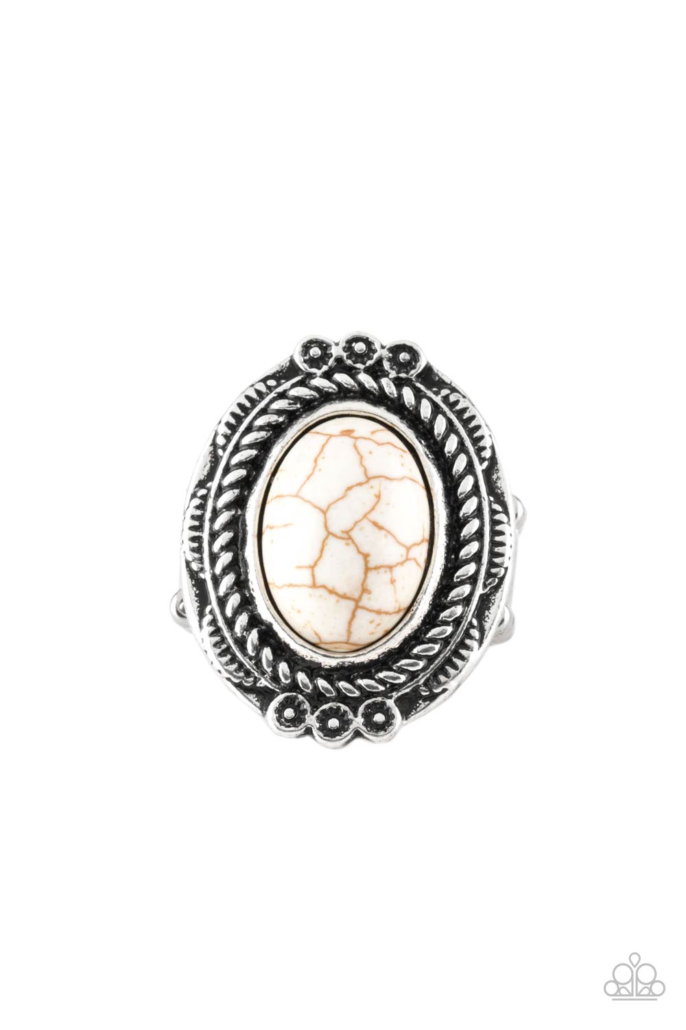 Tumblin Tumbleweeds White Stone Ring Paparazzi