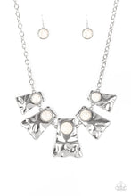 Load image into Gallery viewer, Cougar - White Stone Silver Necklace Paparazzi
