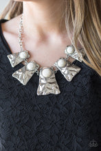 Load image into Gallery viewer, Cougar - White Stone Silver Necklace Paparazzi
