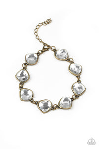 Paparazzi Perfect Imperfection - Brass Rhinestone Bracelet