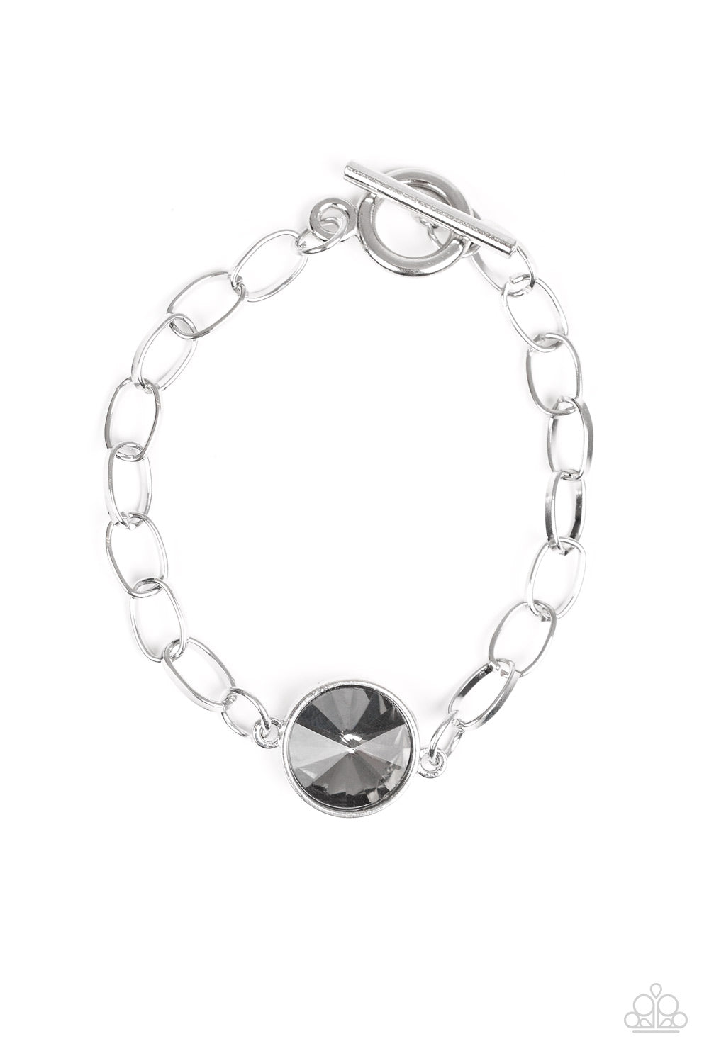 All Aglitter - Silver Toggle Bracelet Paparazzi