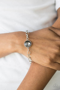 All Aglitter - Silver Toggle Bracelet Paparazzi