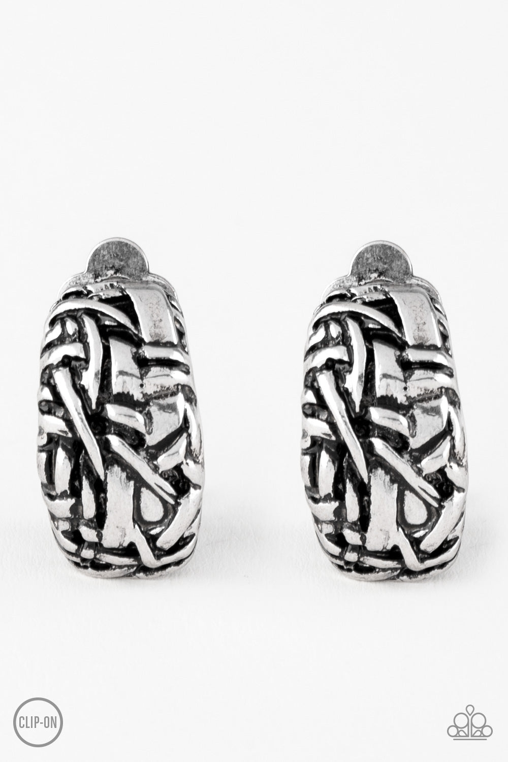 Couture Collision - Silver Clip On Earring Paparazzi