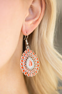 CITY CHATEAU - ORANGE  EARRINGS PAPARAZZI
