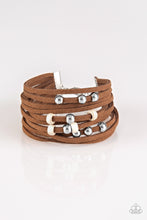 Load image into Gallery viewer, Colorfully Coachella - White Stone Leather Bracelet Paparazzi
