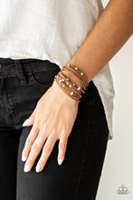 Load image into Gallery viewer, Colorfully Coachella - White Stone Leather Bracelet Paparazzi
