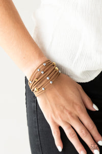 Colorfully Coachella - Yellow Stone Leather Bracelet Paparazzi