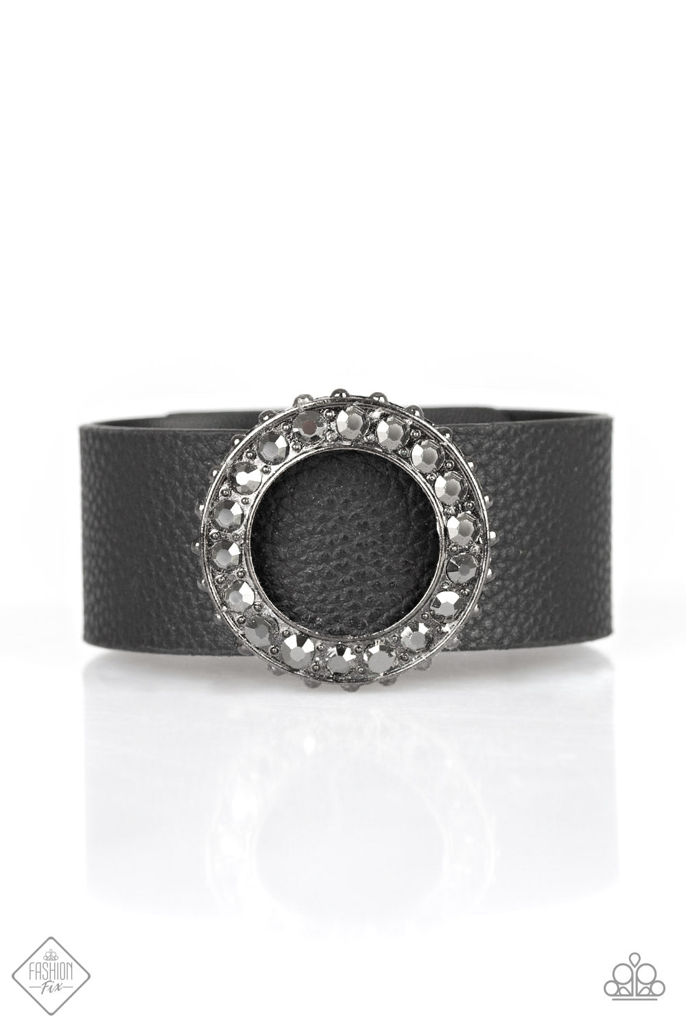 Rebel Razzle- Black Leather Bracelet Paparazzi