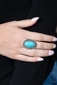 Desert Heat - Blue Stone Ring Paparazzi