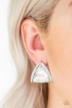 Load image into Gallery viewer, Paparazzi Exalted Elegance - White Rhinestone Earring
