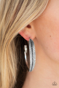 Funky Feathers -  Hoop Earring Paparazzi