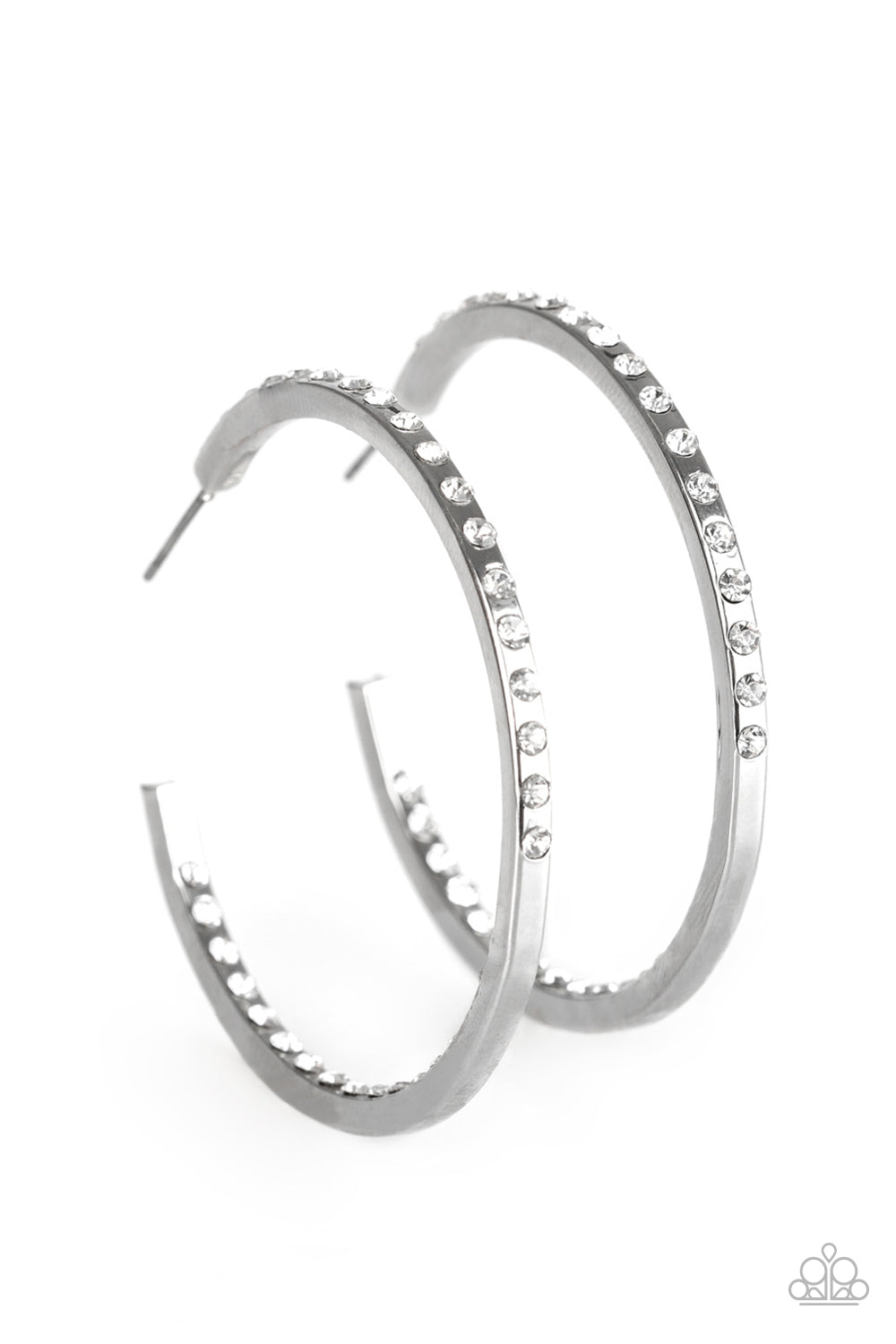 Comin Into Money - White Hoop Earring Paparazzi