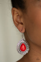 Load image into Gallery viewer, Mountain Mover - Red Stone Earring Paparazzi
