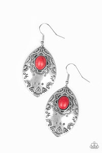 Mountain Montage - Red Stone Earring Paparazzi