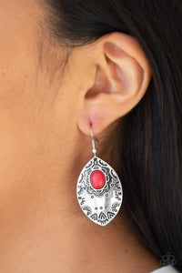 Mountain Montage - Red Stone Earring Paparazzi