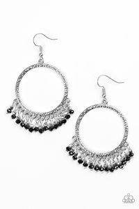 Paparazzi Tambourine Tango - Black Earrings