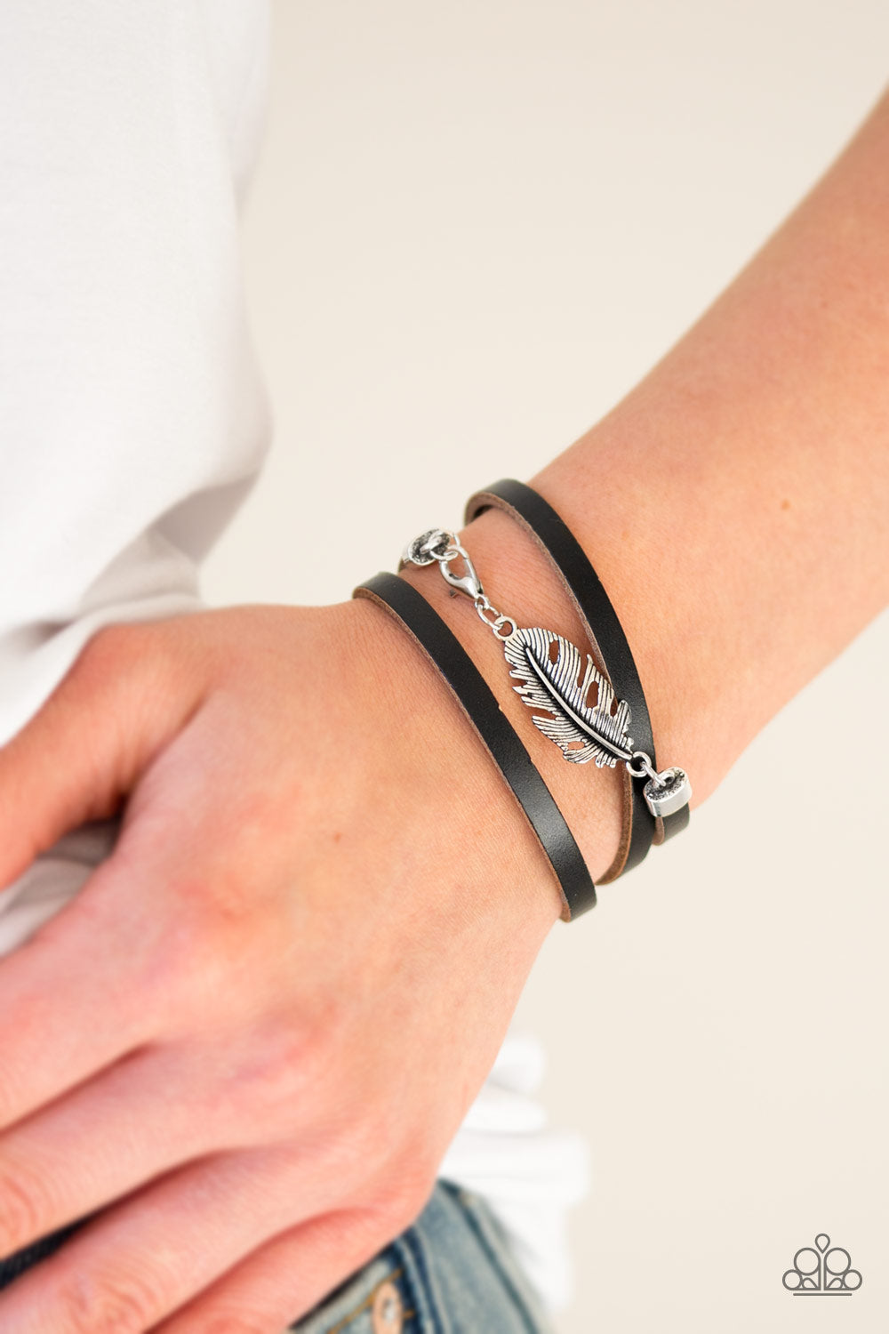 High Spirits - Black Leather Bracelet Paparazzi