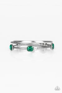 City Slicker Sleek - Green Rhinestone Bracelet Paparazzi