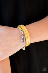 High Spirits - Yellow Leather Bracelet Paparazzi