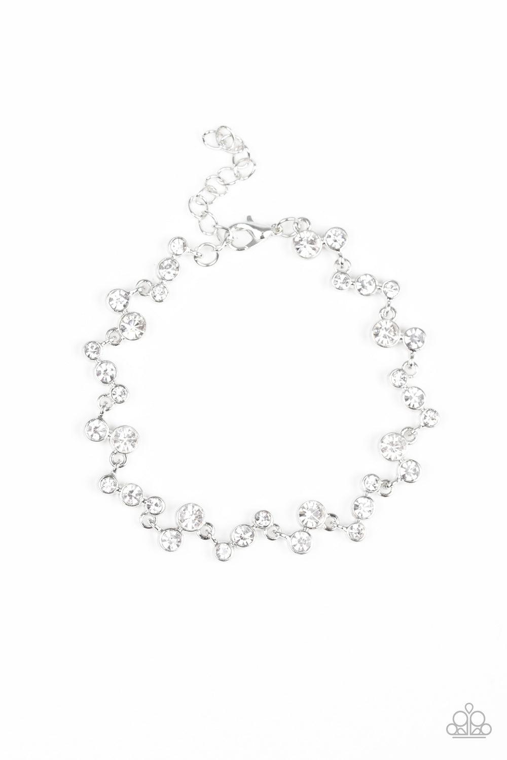 Paparazzi Starlit Stunner - White Rhinestone Bracelet