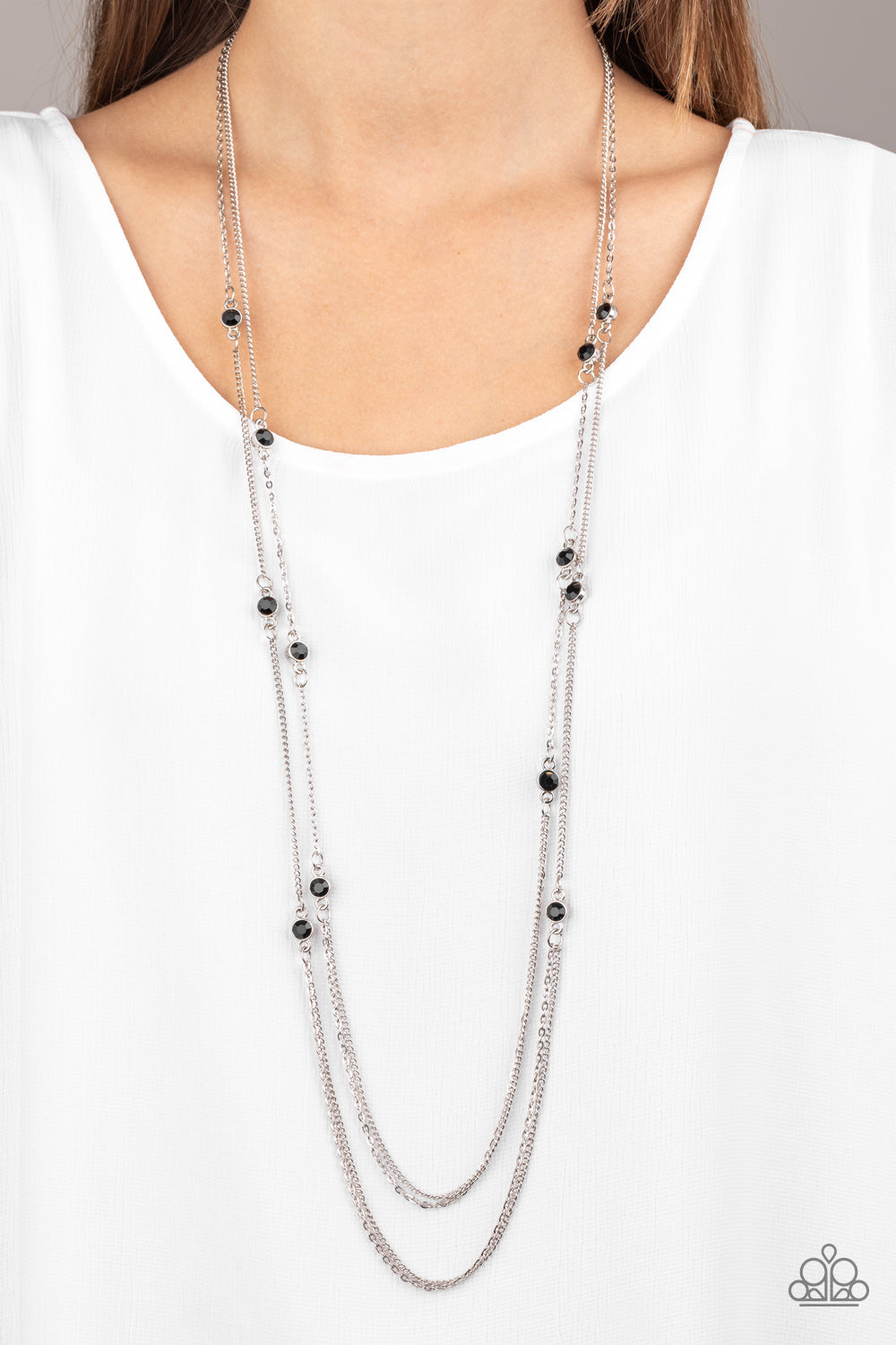 Sparkle Of The Day - Black Silve Necklace Paparazzi