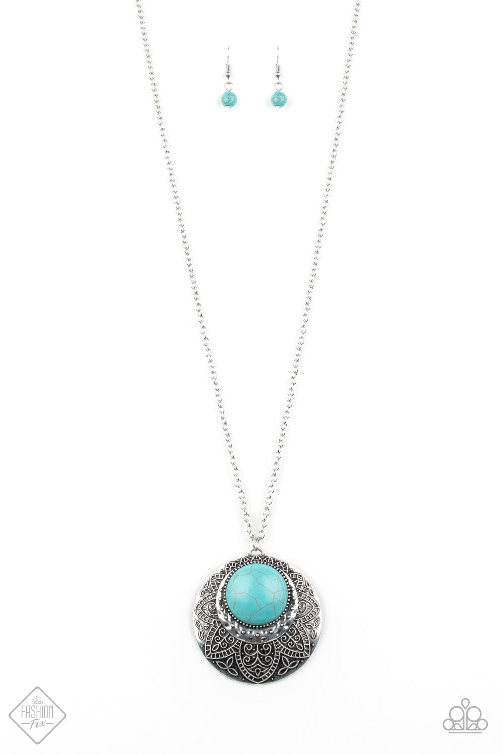 Medallion Meadow Turquoise Necklace Paparazzi