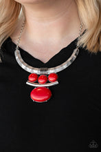 Load image into Gallery viewer, Commander In CHIEFETTE - Red Stone Necklace Paparazzi
