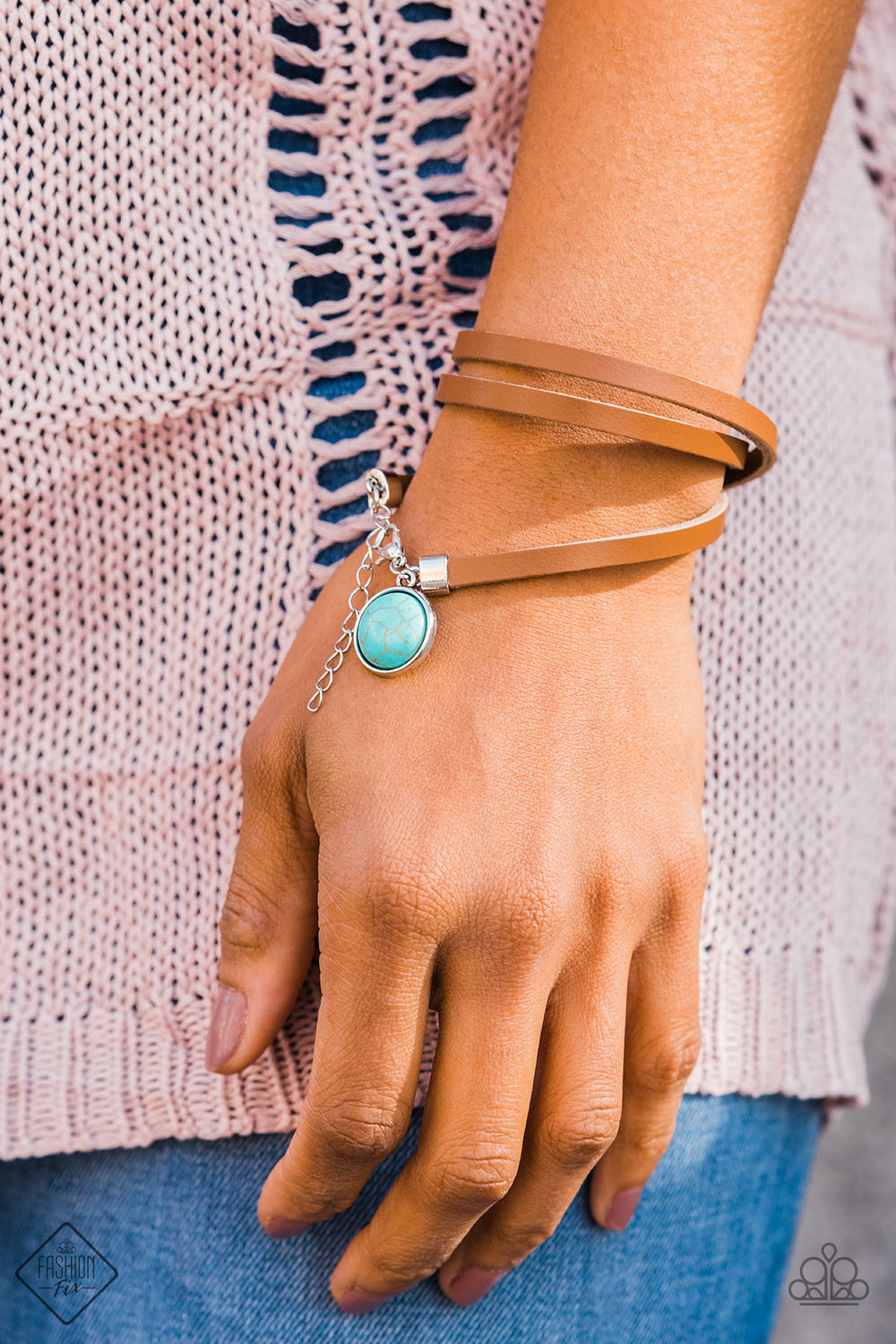 Tranquil Trekker-Turquoise Leather Bracelet Paparazzi