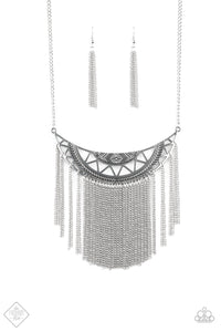 Empress Excursion - Silver Tassel Necklace Paparazzi