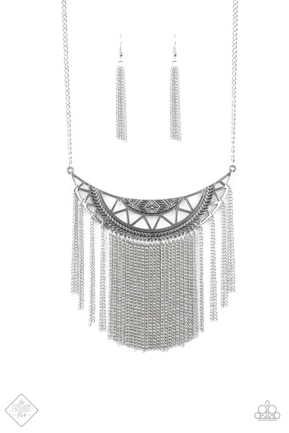 Empress Excursion - Silver Tassel Necklace Paparazzi