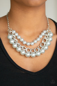 Empire State Empress - Silver Pearl Necklace Paparazzi