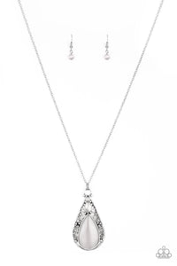 Enchanted Eden - Silver Moonstone Necklace Paparazzi