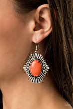 Load image into Gallery viewer, Easy As PIONEER Orange Stone Earring Paparazzi
