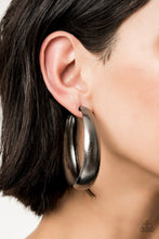 Load image into Gallery viewer, HOOPS! I Did It Again Gun Metal Hoop Earring Paparazzi
