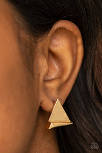 DIE TRI-ING - GOLD TRIANGLE POST EARRINGS - PAPARAZZI