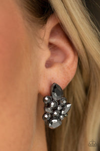 GALAXY GLIMMER - BLACK HEMATITE POST EARRINGS - PAPARAZZI