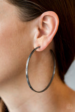 Load image into Gallery viewer, Full On Radical - Black Hoop Earring Paparazzi
