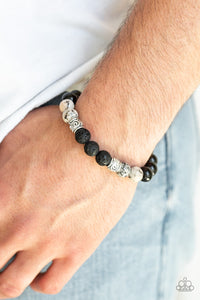 Mantra - Black Lava Bead Bracelet Paparazzi