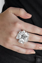 Load image into Gallery viewer, Tropical Gardens - Silver Flower Ring Paparazzi
