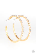 Load image into Gallery viewer, A Sweeping Success - Gold Pearl Hoop Earring Paparazzi
