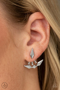 Metal Origami - Silver Earring Paparazzi