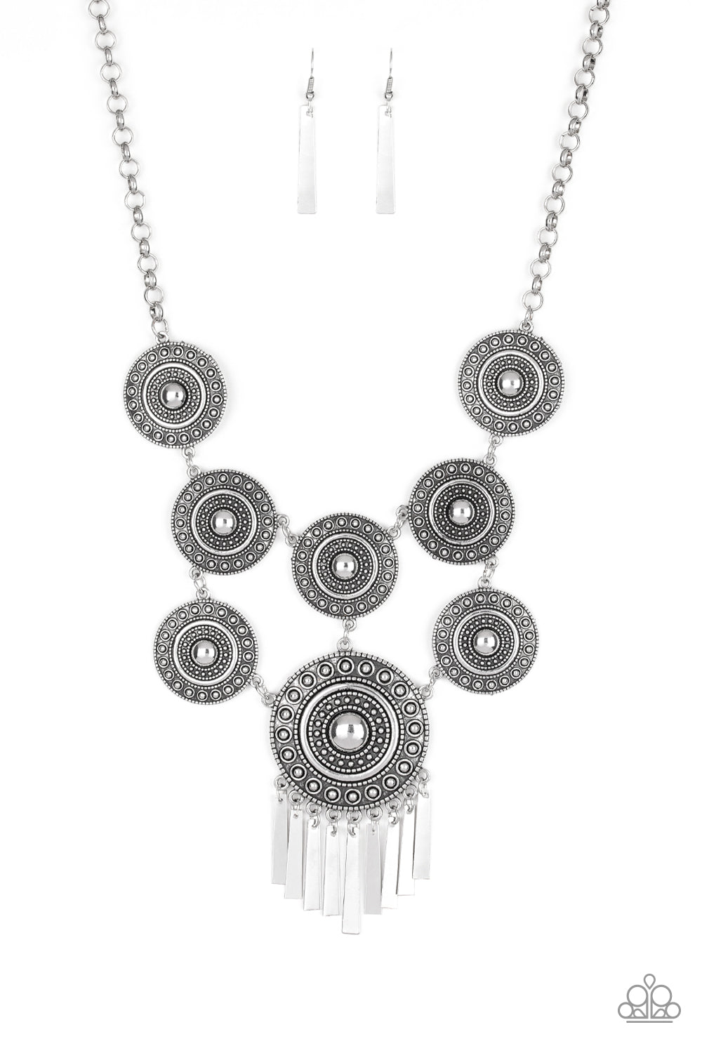 Modern Medalist Siver Necklace Paparazzi