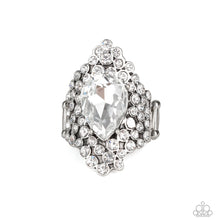 Load image into Gallery viewer, Hollywood Heiress - White Rhinestone Ring Paparazzi
