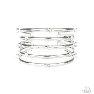 Sugarlicious Sparkle - White Cuff Bracelet Paparazzi